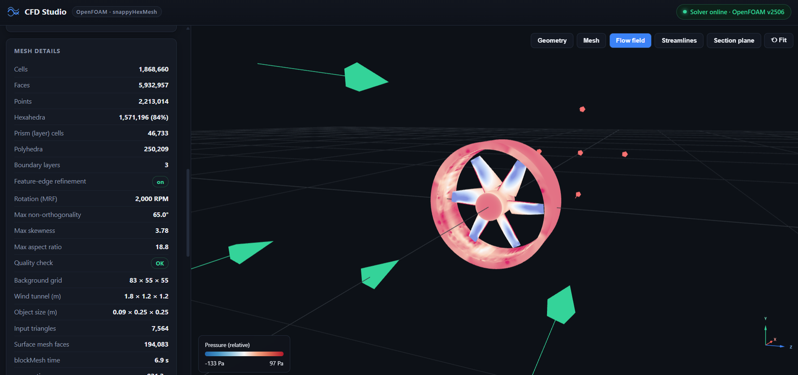 CFD Studio — browser-based CFD platform
