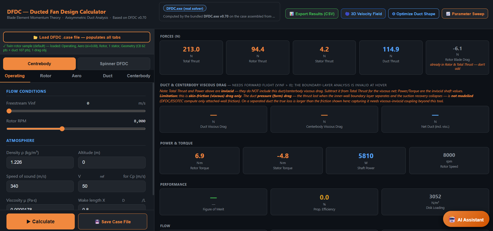DFDC Cloud — live ducted fan design web app